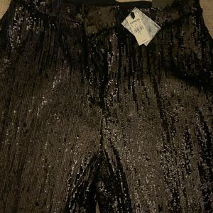New Express Black Sequin Ankle Pants